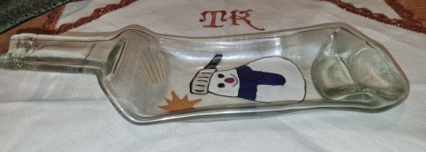 Butelka szklana z bałwankiem