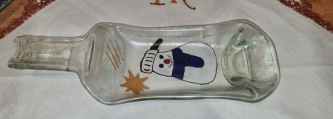 Butelka szklana z bałwankiem