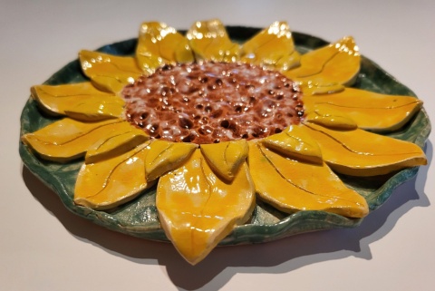 Talerzyk z z gliny szkliwiony