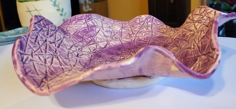 Talerz z gliny szkliwiony